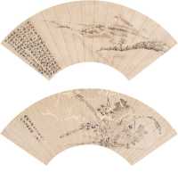 黄易 1786年作 访碑图（二件） 扇片